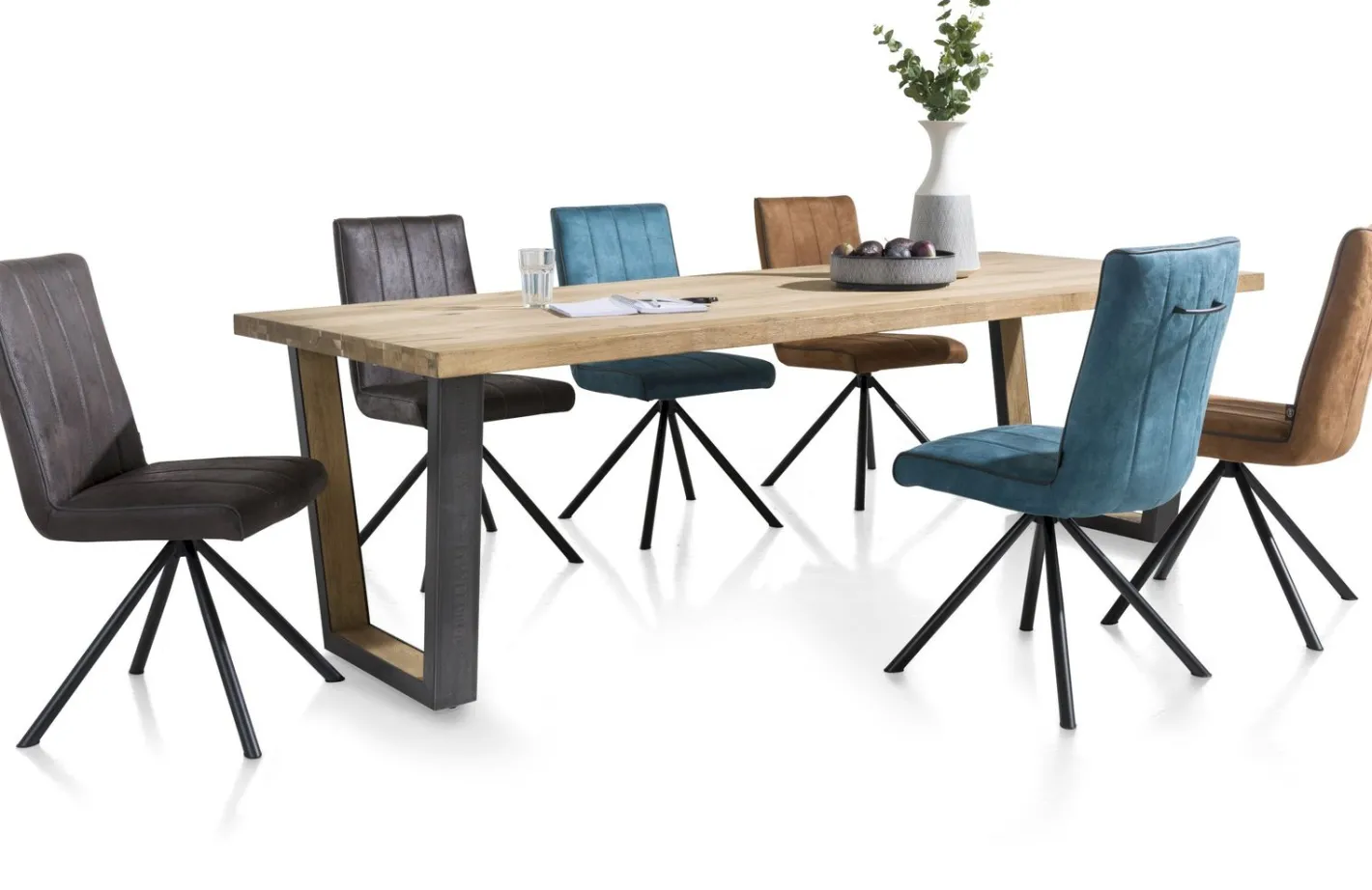 Discount Henders en Hazel Metalox V-Poot Metaal Eettafel Naturel