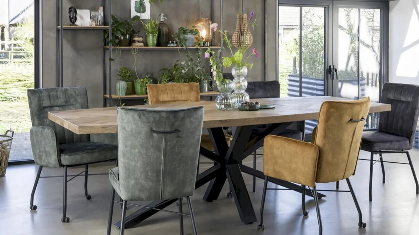 Discount Henders en Hazel Metaluxe Eettafel Railway Brown