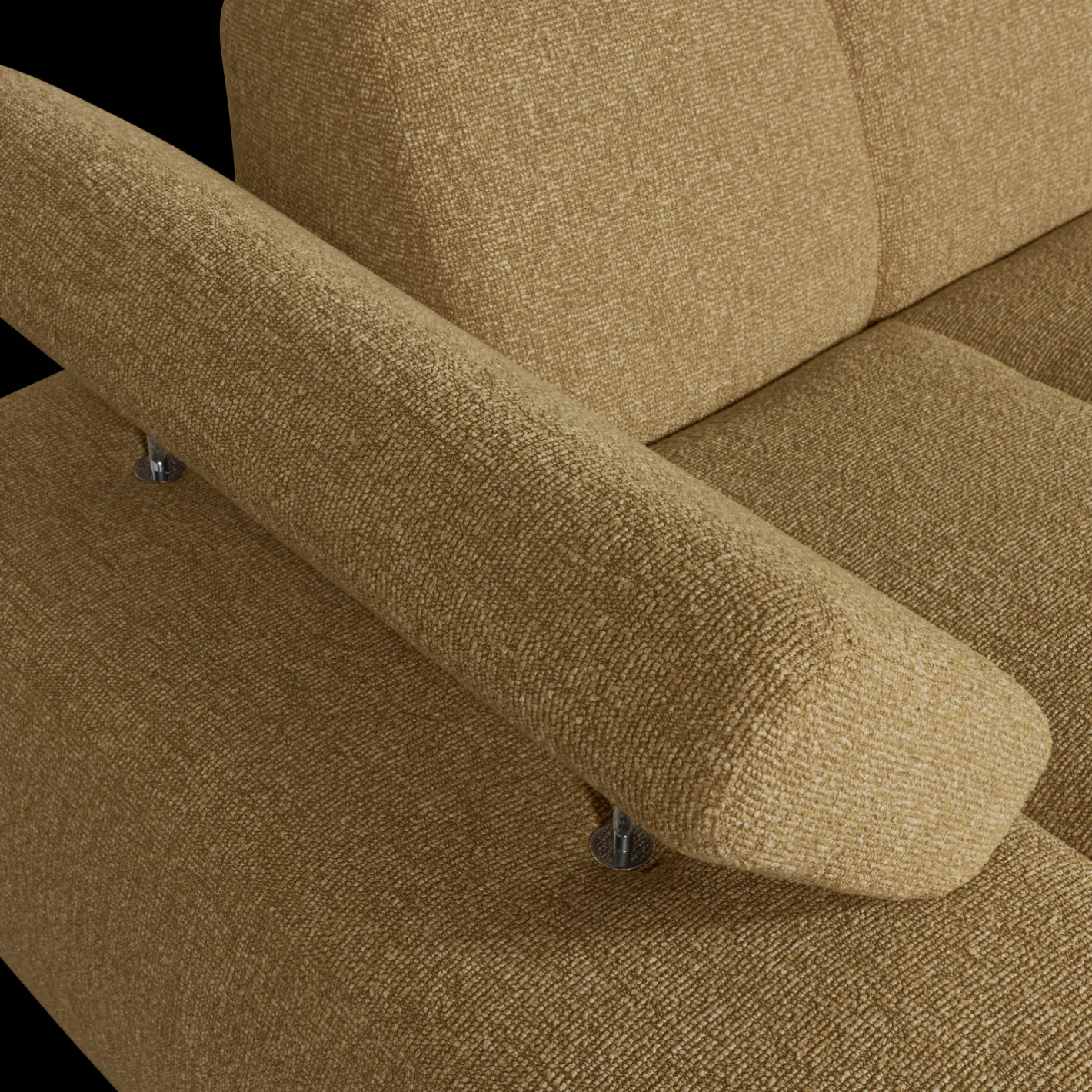 Hot WOOOD Mojo Bouclé Chaise Longue Yellow, Brown Melange