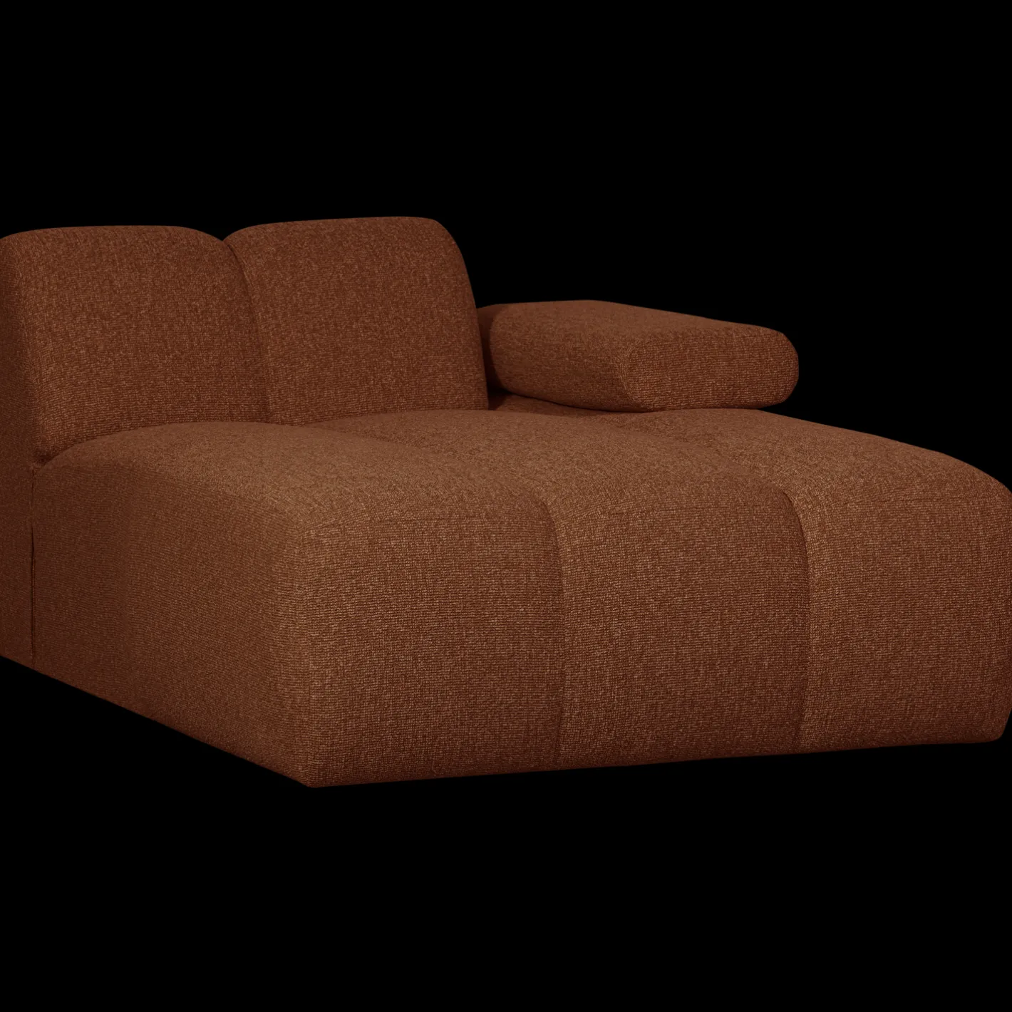 Discount WOOOD Mojo Bouclé Chaise Longue Rust Brown Melange
