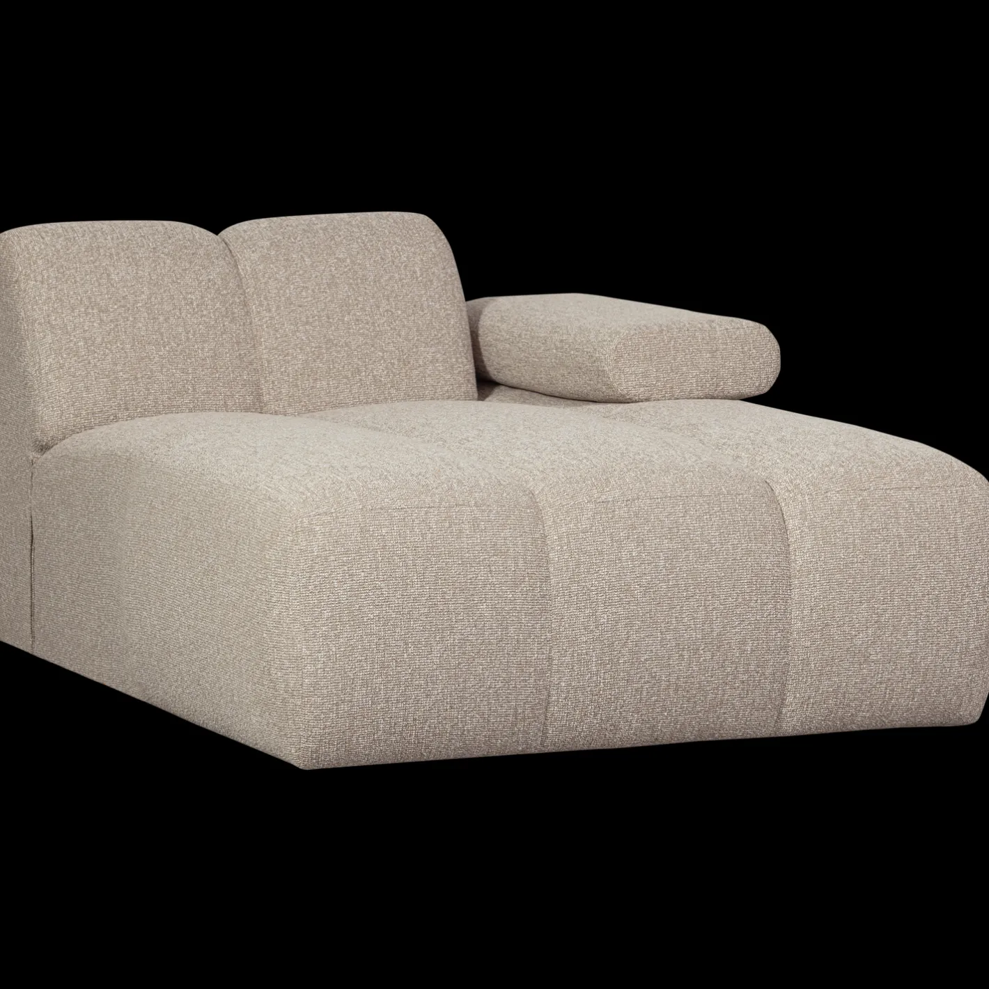 New WOOOD Mojo Bouclé Chaise Longue Beige Melange