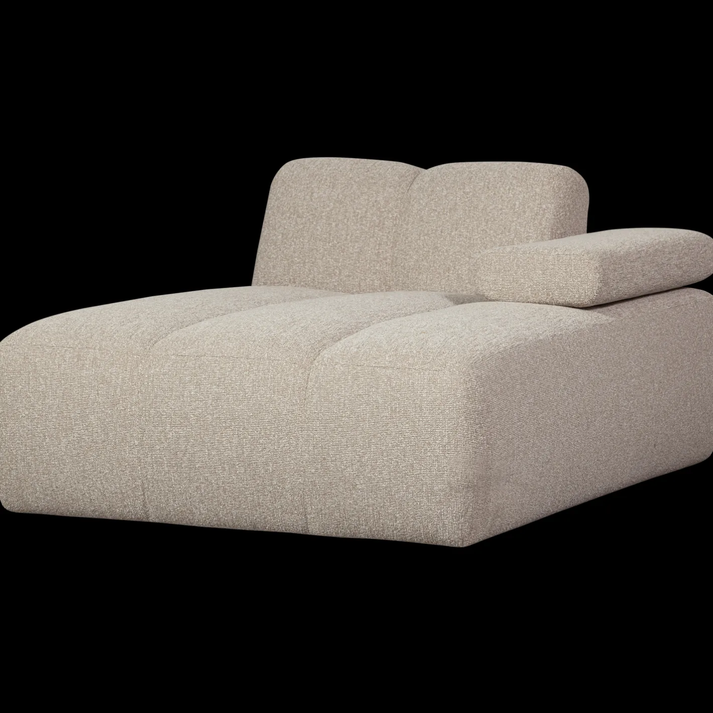 New WOOOD Mojo Bouclé Chaise Longue Beige Melange