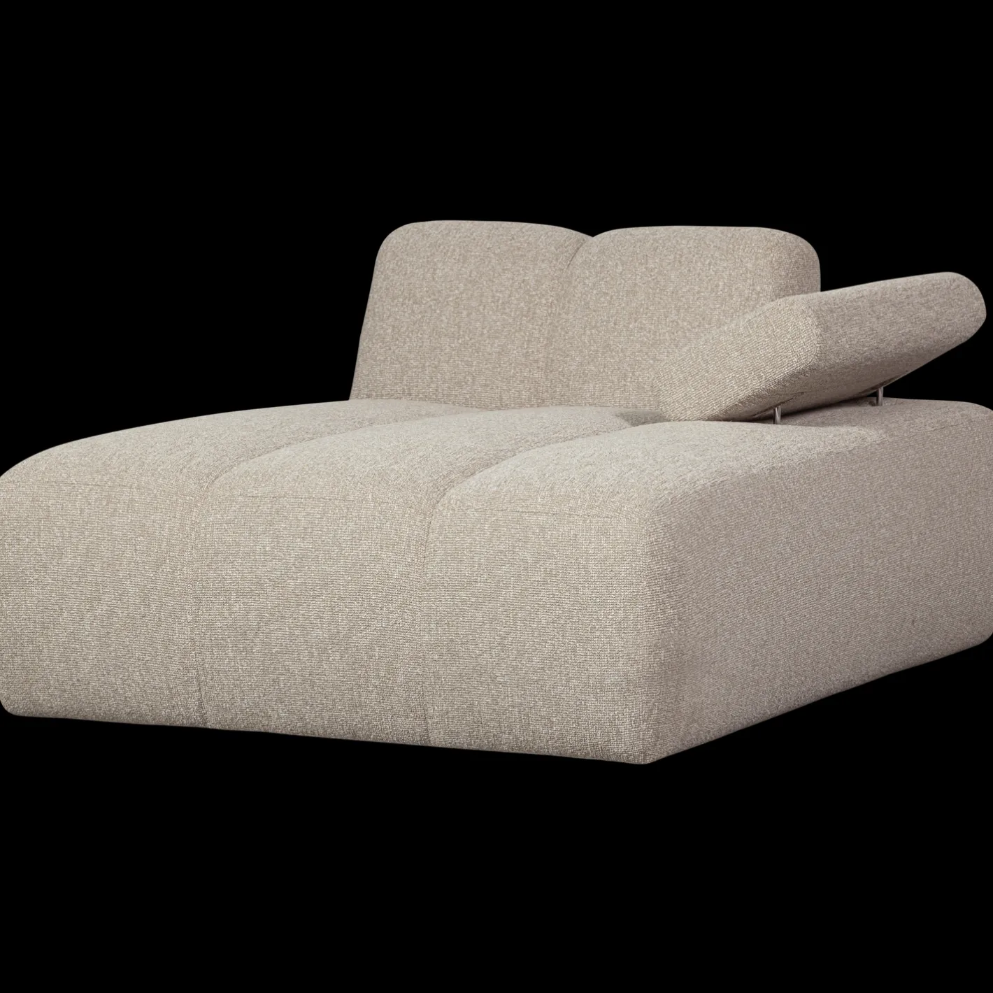 New WOOOD Mojo Bouclé Chaise Longue Beige Melange