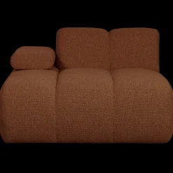 New WOOOD Mojo Bouclé Chaise Longue Rust Brown Melange