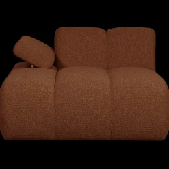 New WOOOD Mojo Bouclé Chaise Longue Rust Brown Melange