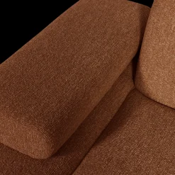 New WOOOD Mojo Bouclé Chaise Longue Rust Brown Melange
