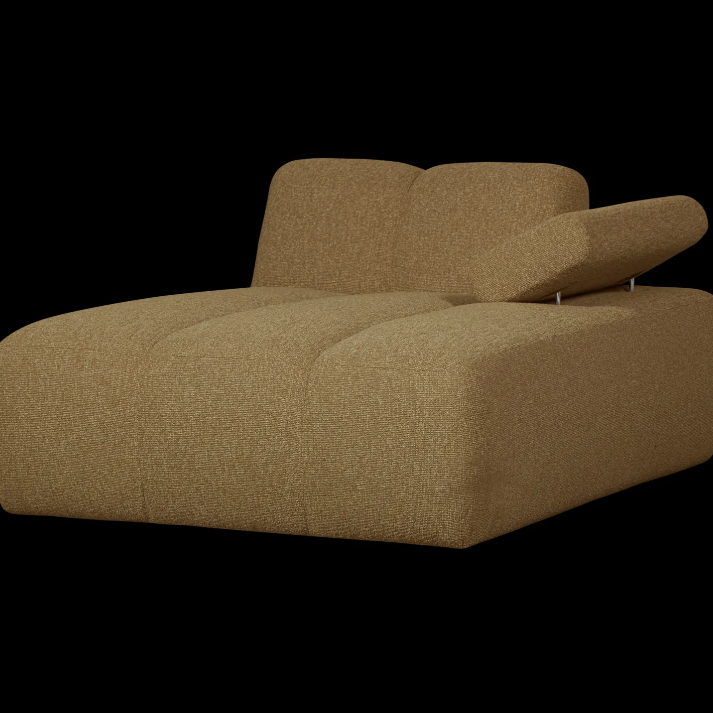 New WOOOD Mojo Bouclé Chaise Longue Yellow, Brown Melange