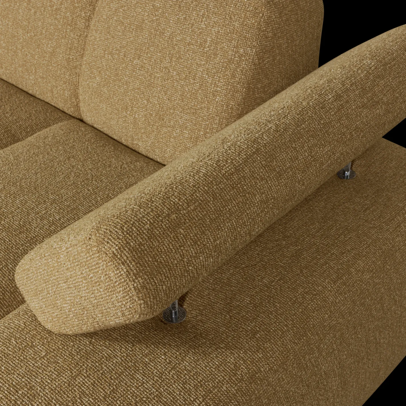 New WOOOD Mojo Bouclé Chaise Longue Yellow, Brown Melange