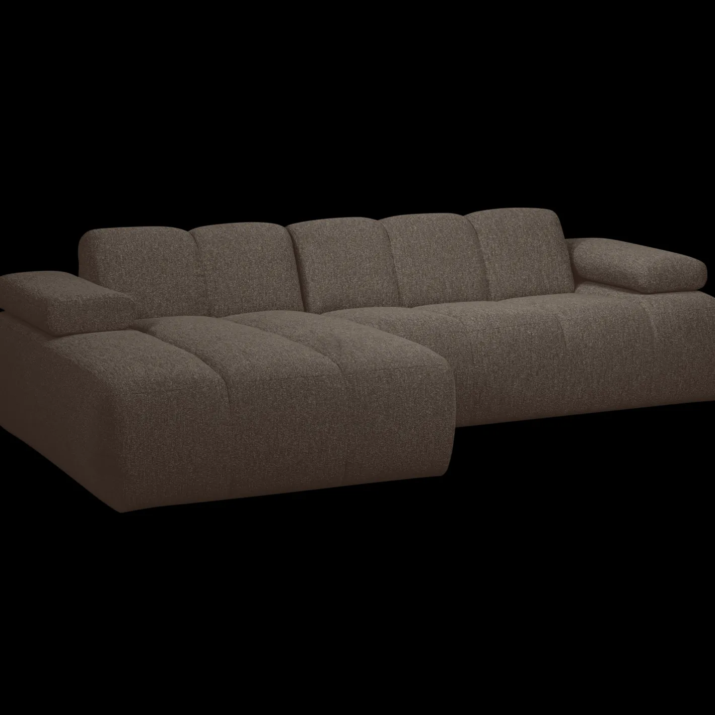 Online WOOOD Mojo Bouclé Chaise Longue Bank Brown Melange