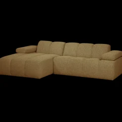 New WOOOD Mojo Bouclé Chaise Longue Bank Yellow, Brown Melange