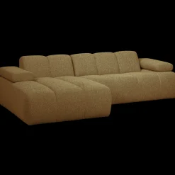 New WOOOD Mojo Bouclé Chaise Longue Bank Yellow, Brown Melange