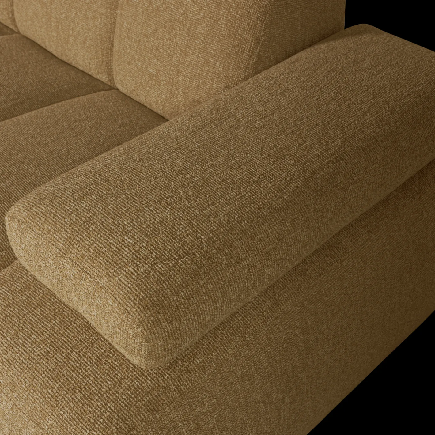 New WOOOD Mojo Bouclé Chaise Longue Bank Yellow, Brown Melange