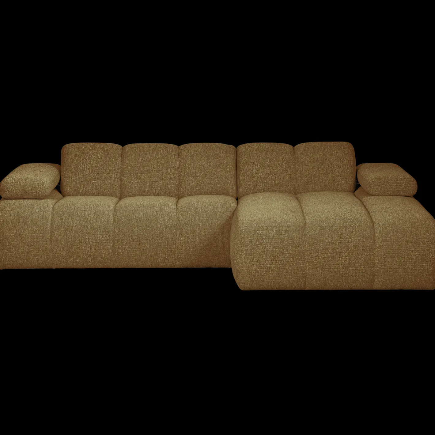 Clearance WOOOD Mojo Bouclé Chaise Longue Bank Yellow, Brown Melange
