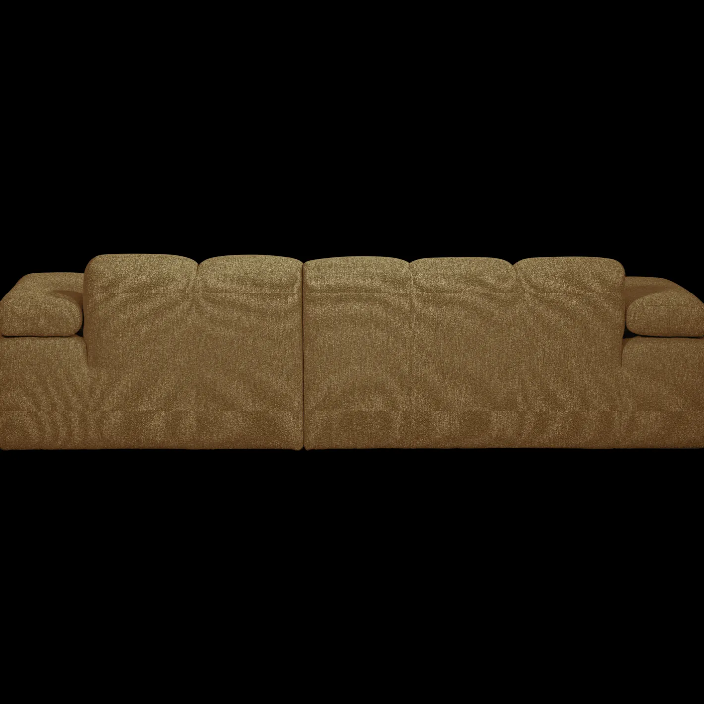 Clearance WOOOD Mojo Bouclé Chaise Longue Bank Yellow, Brown Melange