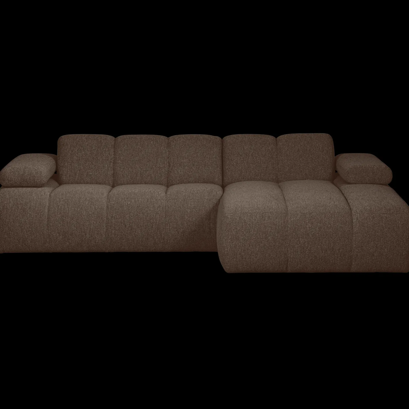 Hot WOOOD Mojo Bouclé Chaise Longue Bank Brown Melange