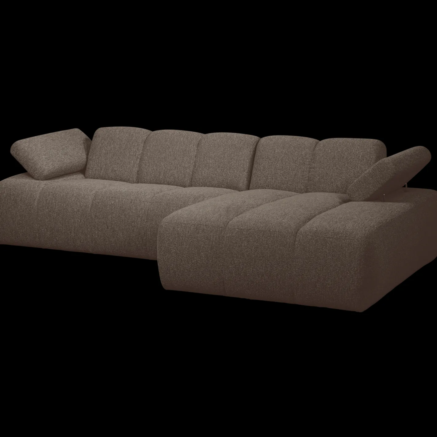Hot WOOOD Mojo Bouclé Chaise Longue Bank Brown Melange