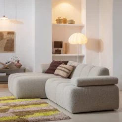 Hot WOOOD Mojo Bouclé Chaise Longue Bank Beige Melange
