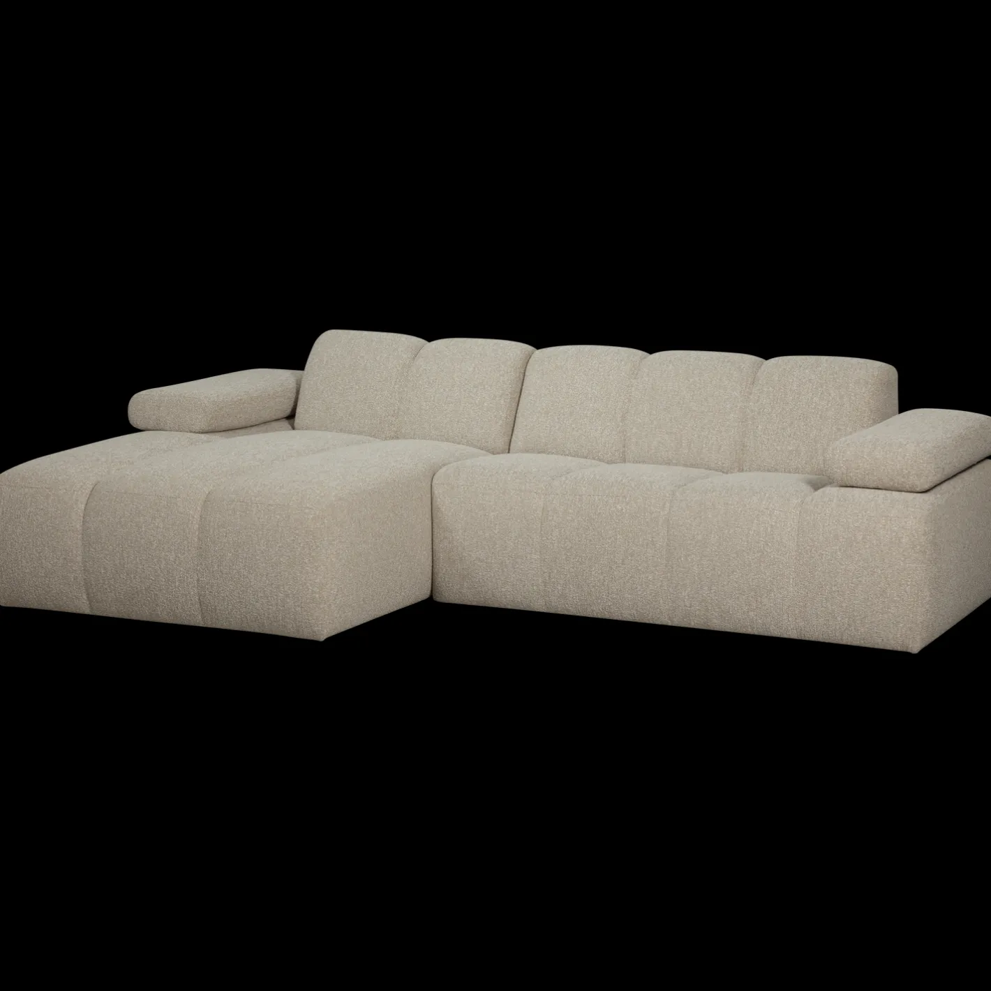 Hot WOOOD Mojo Bouclé Chaise Longue Bank Beige Melange