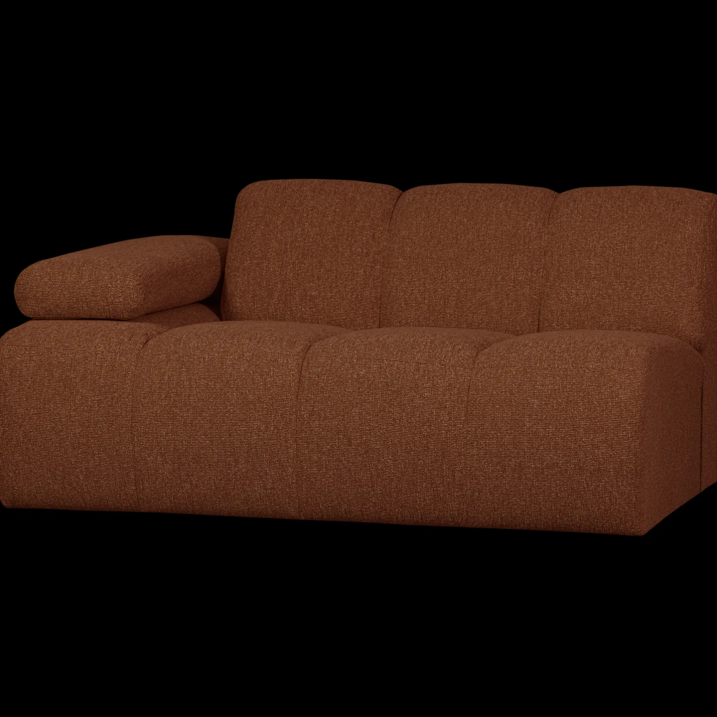 New WOOOD Mojo Bouclé Zitbank Rust Brown Melange