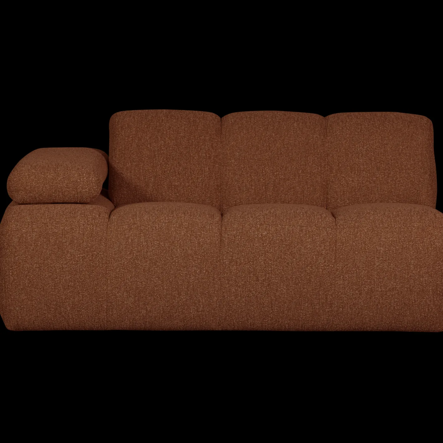 New WOOOD Mojo Bouclé Zitbank Rust Brown Melange