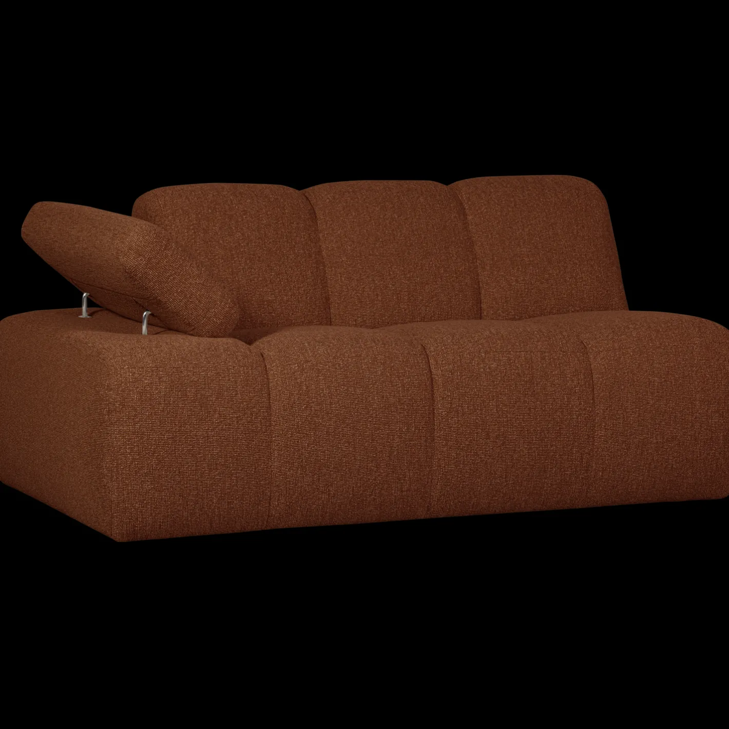 New WOOOD Mojo Bouclé Zitbank Rust Brown Melange