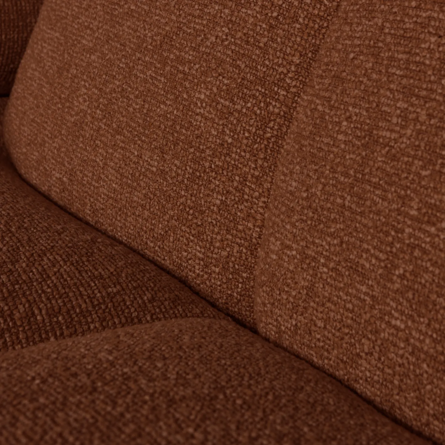 New WOOOD Mojo Bouclé Zitbank Rust Brown Melange