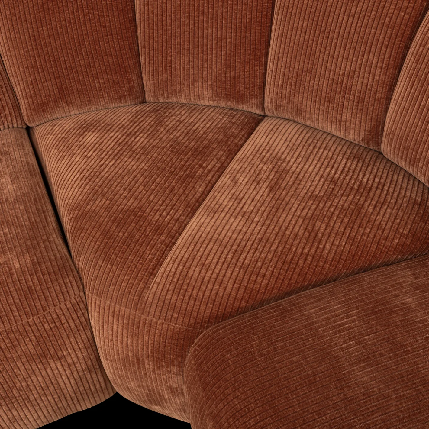 Clearance WOOOD Mojo Rib Hoekbank Rust Brown