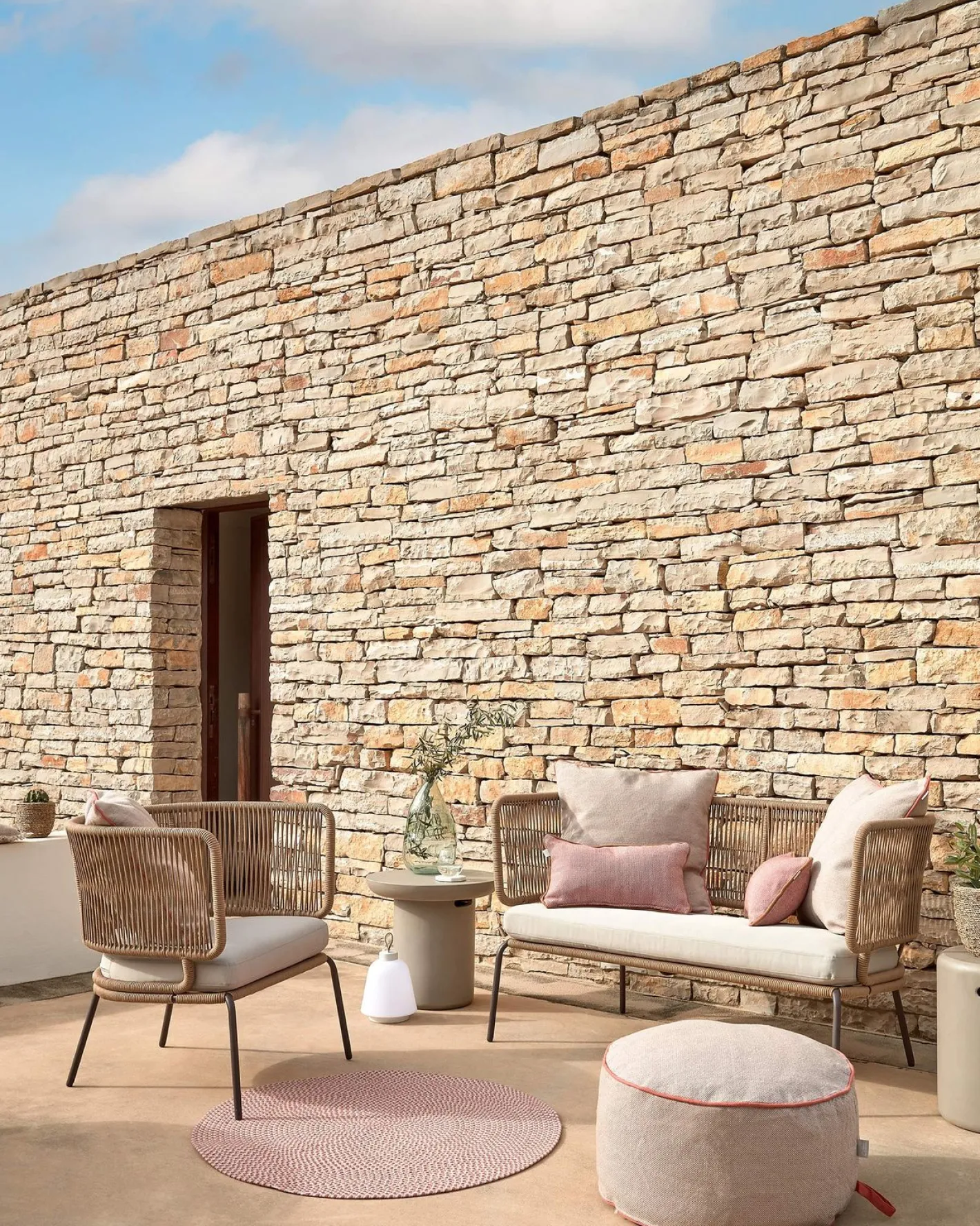 Hot Kave Home Nadin Tuinbank Beige, Naturel