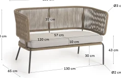 Hot Kave Home Nadin Tuinbank Beige, Naturel