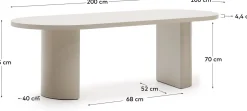 New Kave Home Nealy Eettafel Ecru