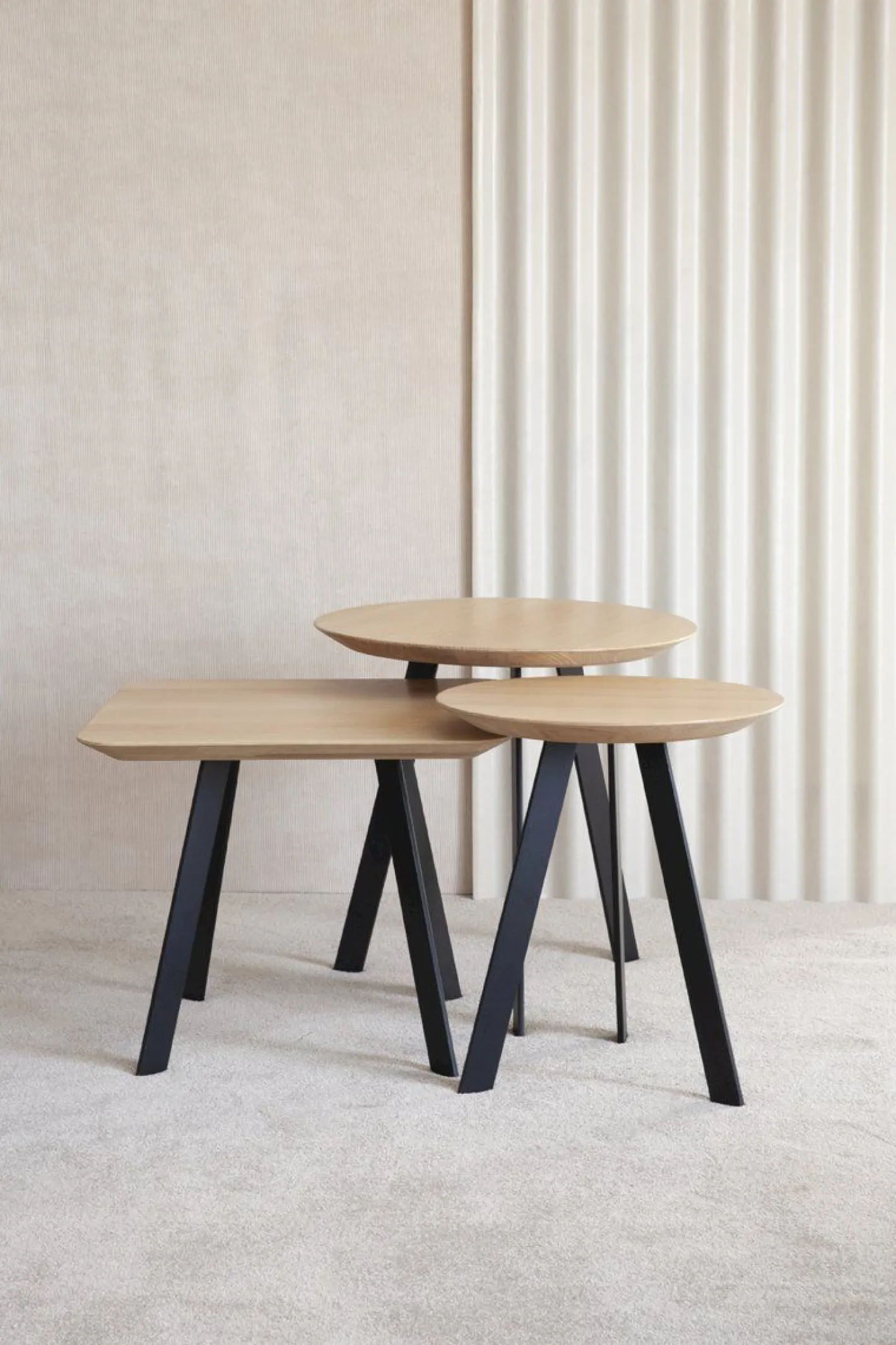 Discount Studio HENK New Co Bijzettafel Naturel, Zwart
