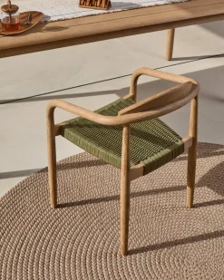 Kave Home Nina Tuinstoel Groen, Naturel