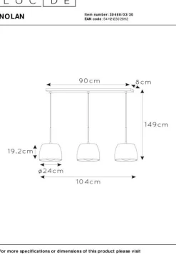 Best Lucide Nolan Zwart Hanglamp Zwart, Goud