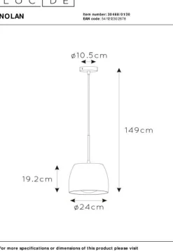 New Lucide Nolan Zwart Hanglamp Zwart, Goud
