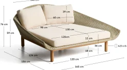 Discount Kave Home Olbia Ligstoel Groen, Beige