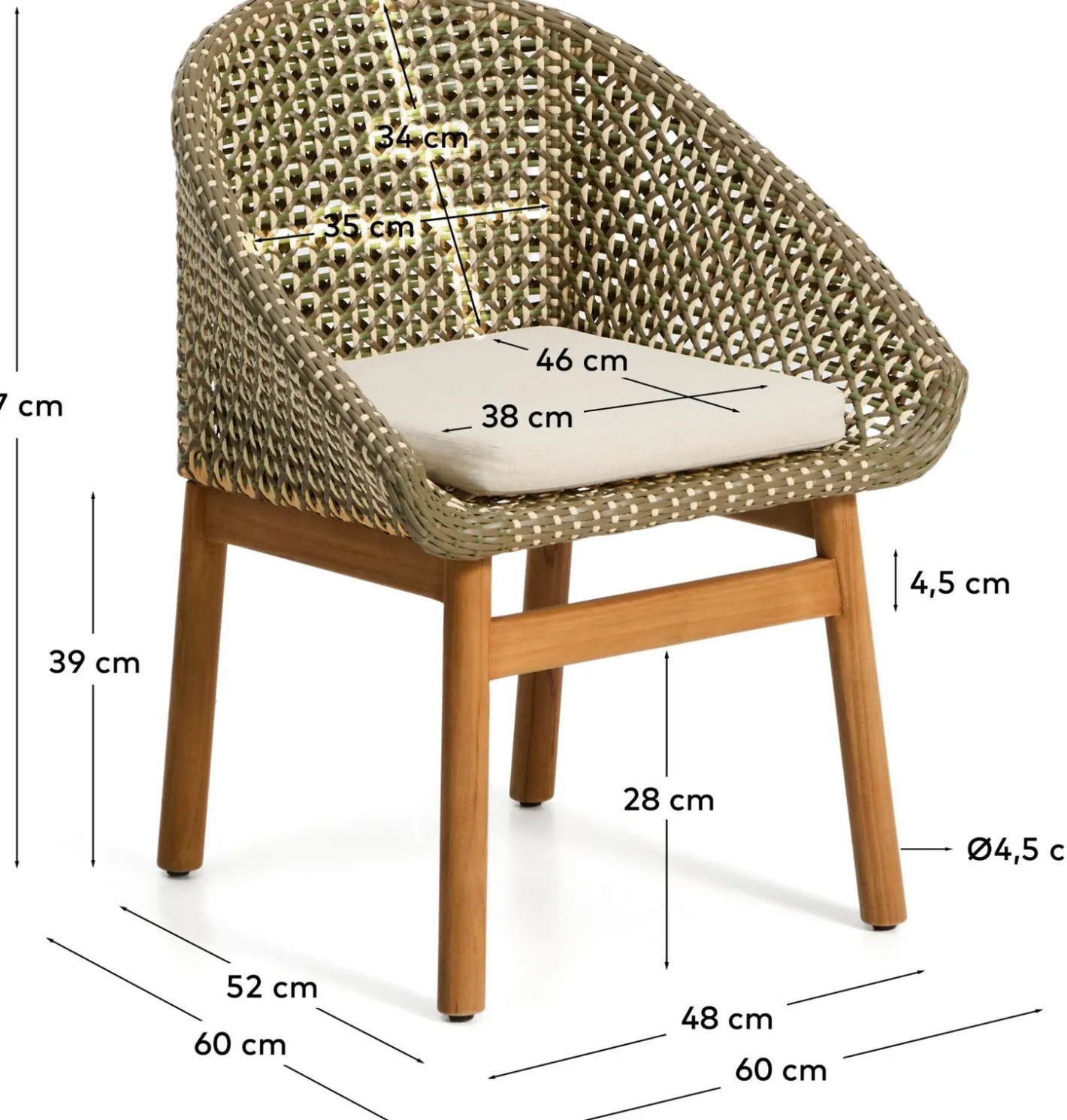 Best Kave Home Olbia Tuinstoel Groen