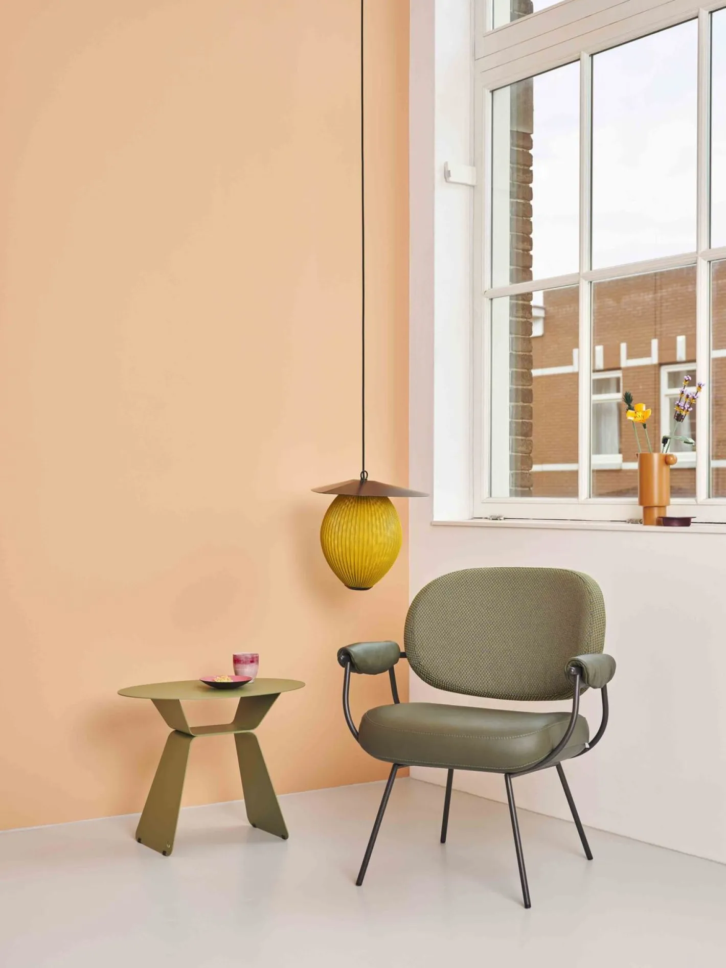 Hot Bert Plantagie Olly Rond Bijzettafel Orange, Brown