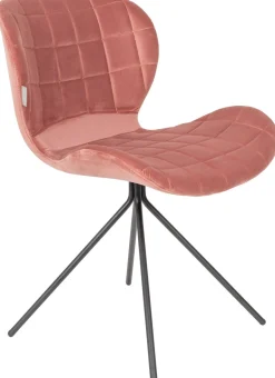 Online Zuiver OMG velvet (set van 2) Eetkamerstoel Old Pink