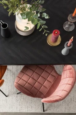 Online Zuiver OMG velvet (set van 2) Eetkamerstoel Old Pink