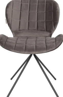 Online Zuiver OMG velvet (set van 2) Eetkamerstoel Grey