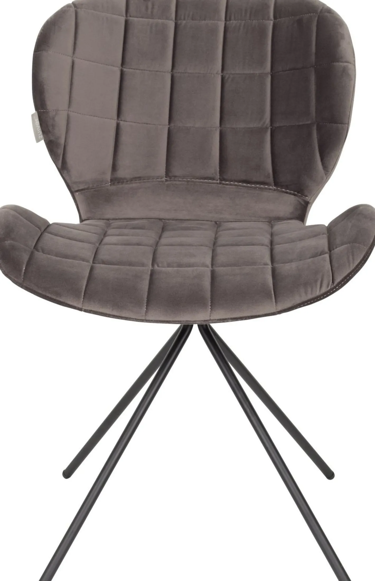 Online Zuiver OMG velvet (set van 2) Eetkamerstoel Grey