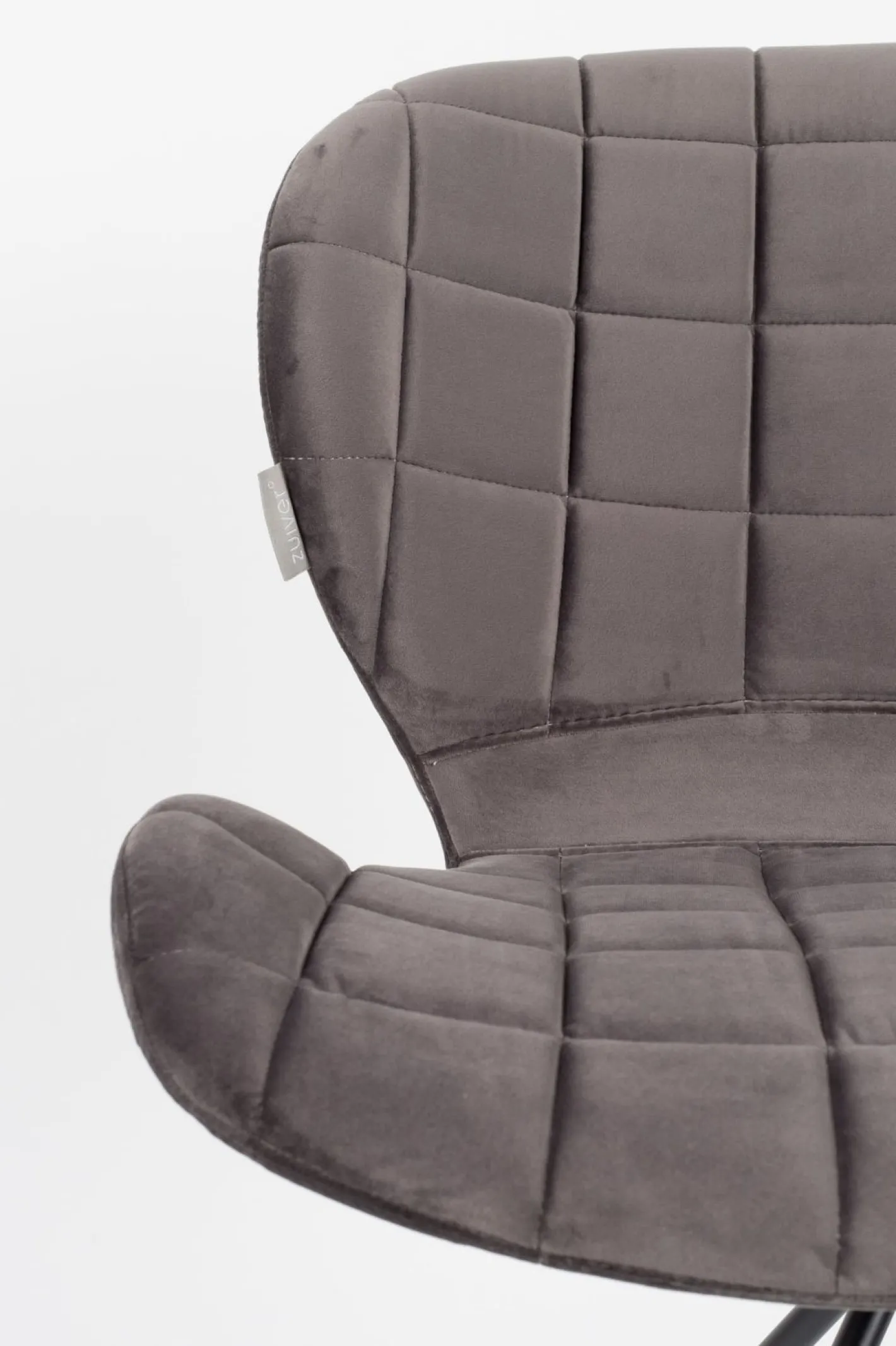Online Zuiver OMG velvet (set van 2) Eetkamerstoel Grey