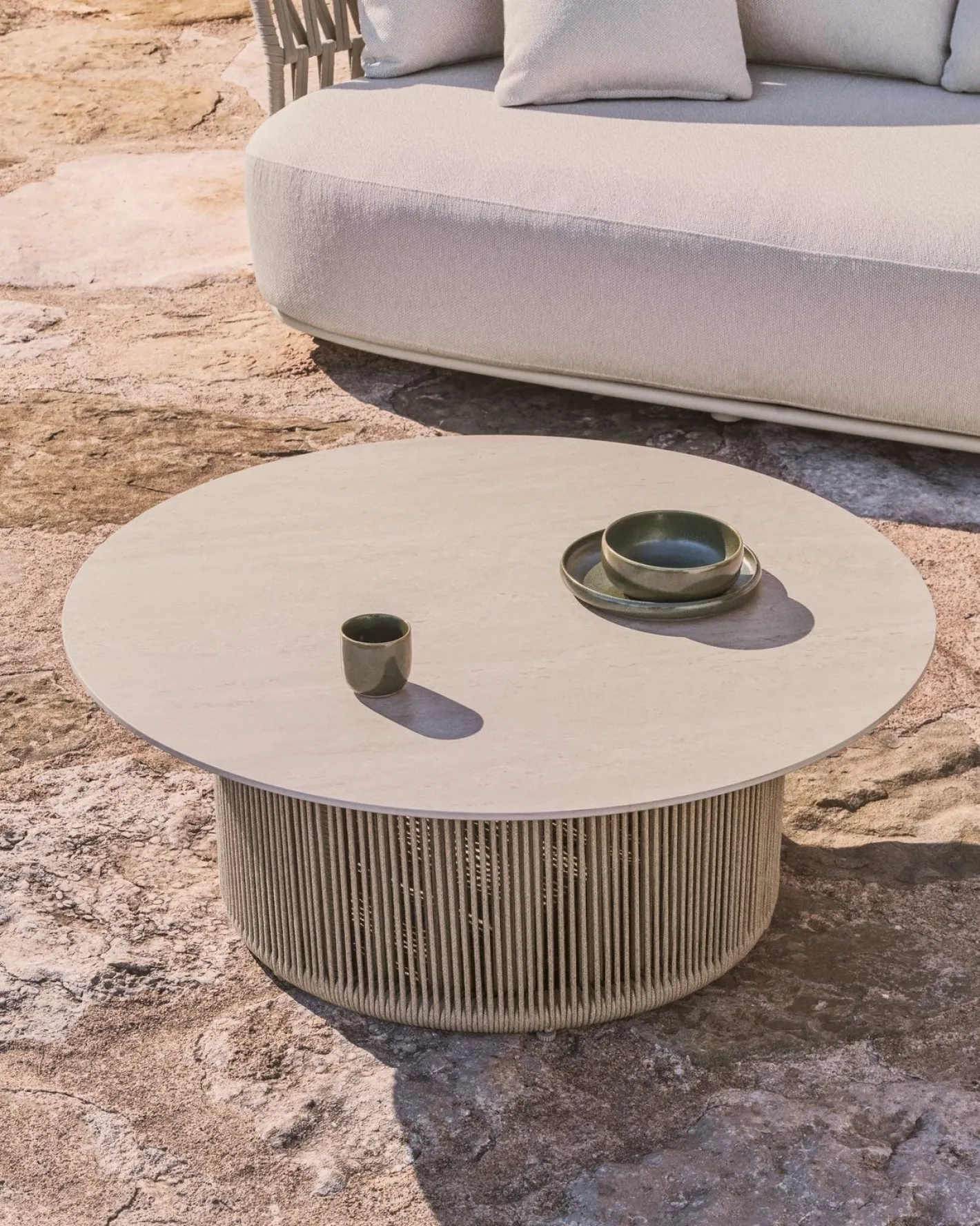 Sale Kave Home Orosei Outdoor Salontafel Ecru, Beige, Naturel