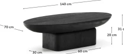 Hot Kave Home Ovak Salontafel Zwart