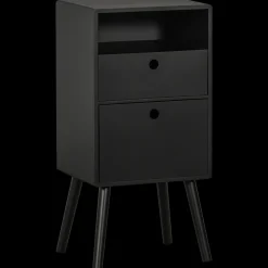 Outlet WOOOD Ozzy Hoog Nachtkastje Black