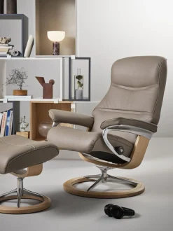 Best Stressless Philip M Relaxfauteuil + Hocker Greige