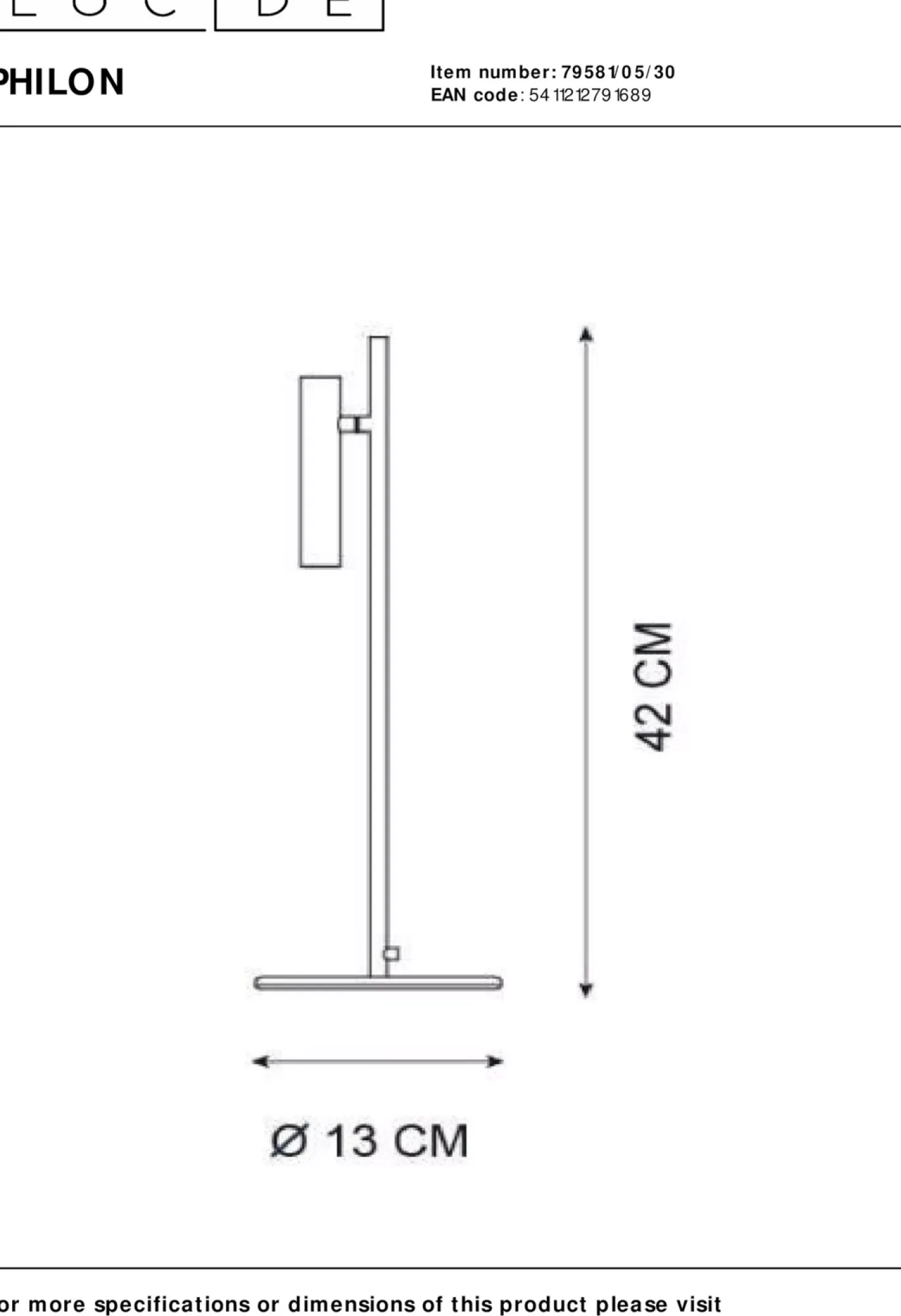 Discount Lucide Philon Tafellamp Zwart