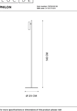 New Lucide Philon Vloerlamp Zwart