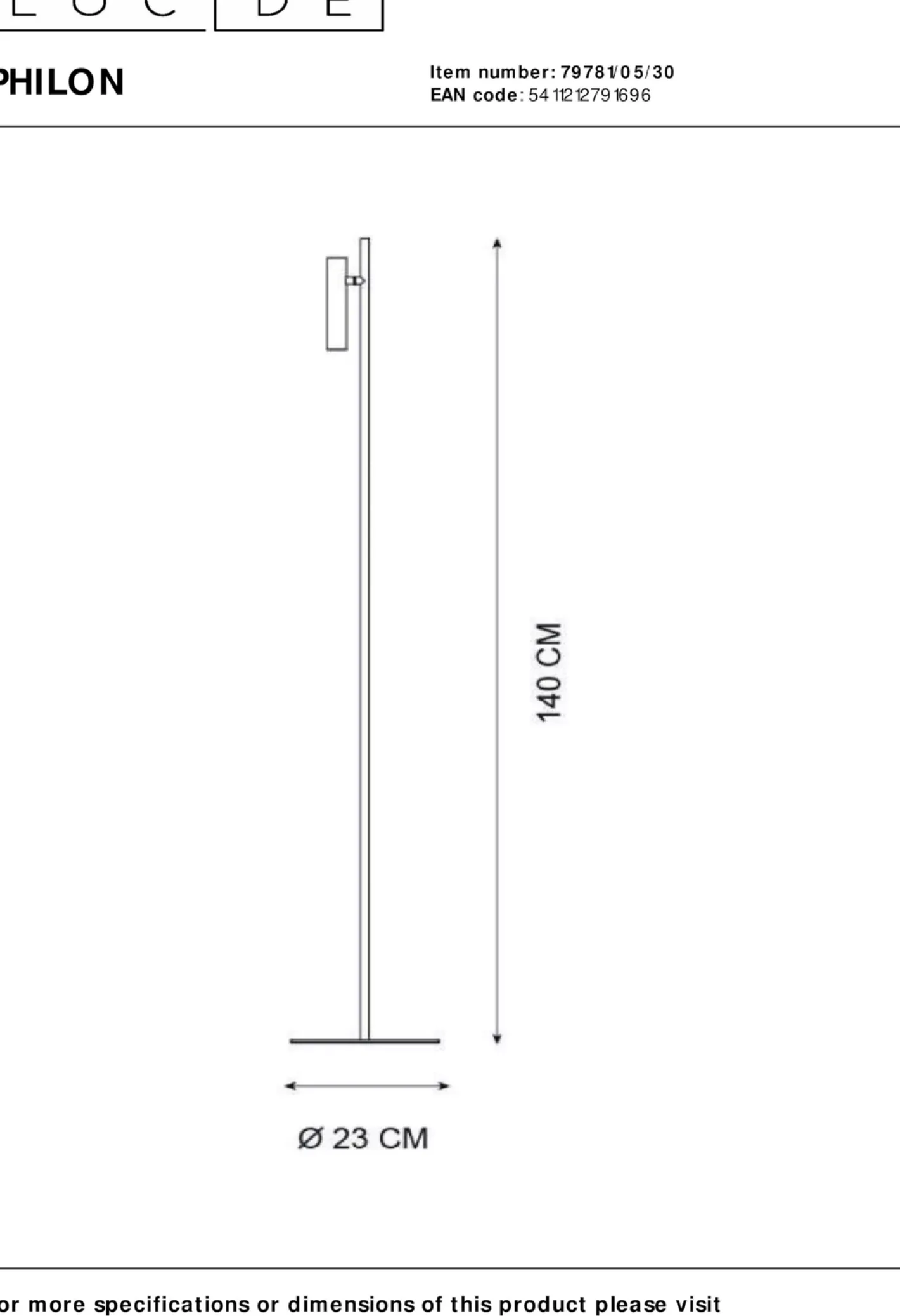 New Lucide Philon Vloerlamp Zwart