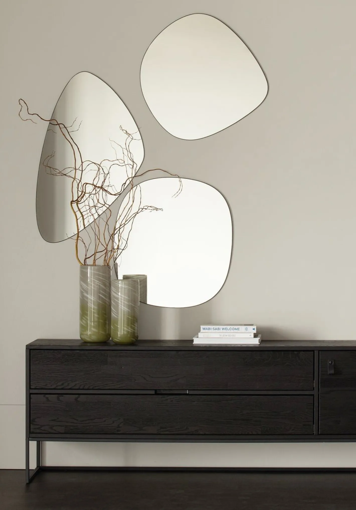 New WOOOD Philou Spiegel Zwart